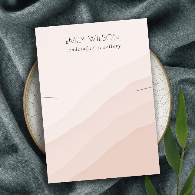 Abstract Blush Pink Waves Necklace Band Display Business Card (Creator Uploaded)