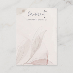 Abstract Blush Watercolor Foliage Earring Holder Business Card