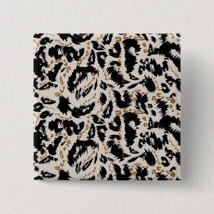 Abstract Bohemian African Leopard Pattern 15 Cm Square Badge