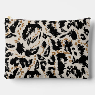 Abstract Bohemian African Leopard Pattern Accessory Pouch