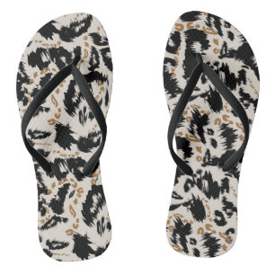 Abstract Bohemian African Leopard Pattern Jandals