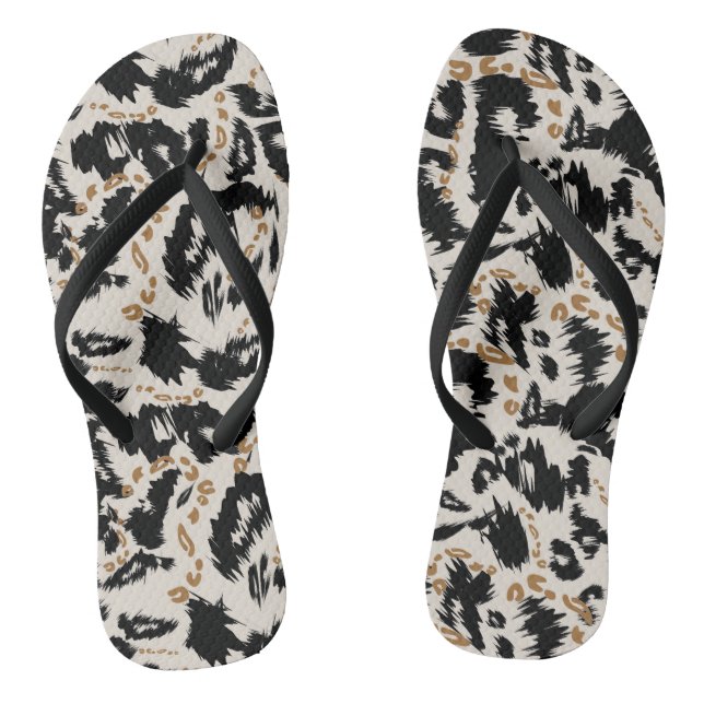Abstract Bohemian African Leopard Pattern  Jandals (Footbed)