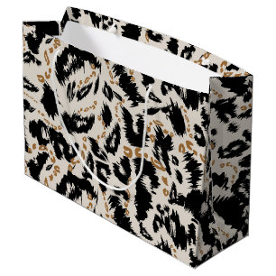 Abstract Bohemian African Leopard Pattern Large Gift Bag