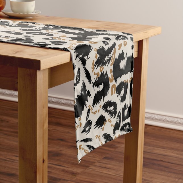 Abstract Bohemian African Leopard Pattern  Short Table Runner (In Situ)