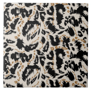 Abstract Bohemian African Leopard Pattern Tile