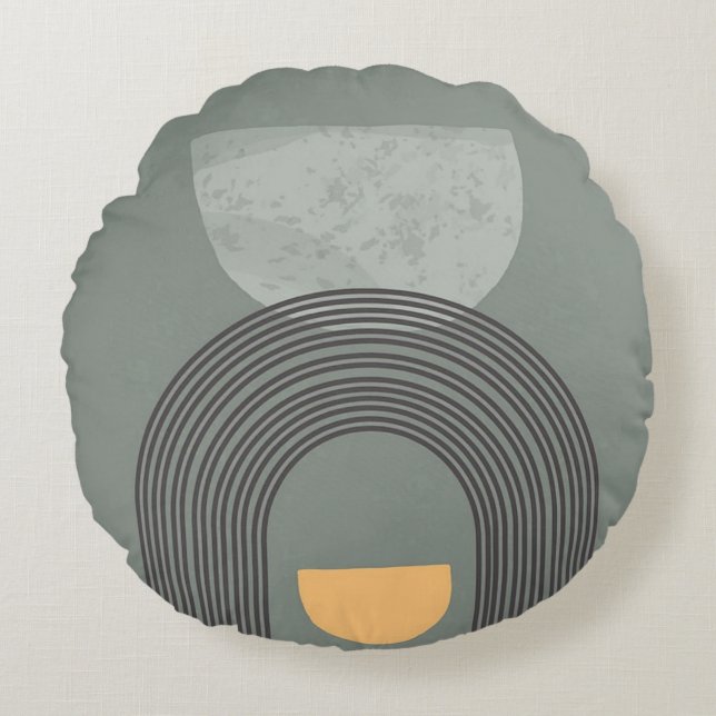 Abstract Bohemian shapes pattern Round Cushion (Front)