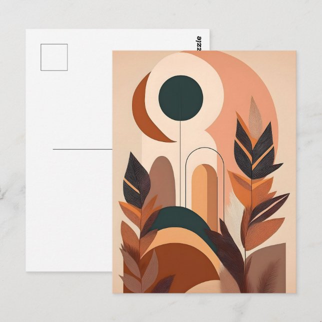 Abstract Boho and Modern Clip Art Printable  Postcard (Front/Back)