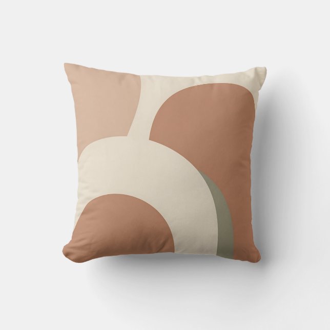 Abstract Boho Arch Earthy Minimalist Design Cushion (Front)