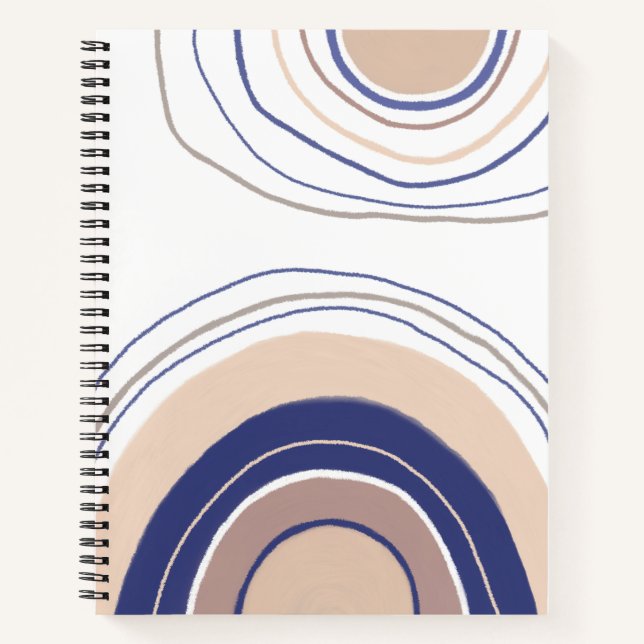 Abstract Boho Arches - Blue and Beige Notebook (Front)