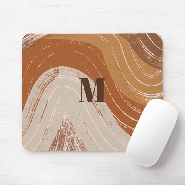 Abstract Boho Art , Earthy Tones  Mouse Pad (With Mouse)
