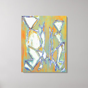 Abstract Boho Chic Couple Colourful Orange White Canvas Print