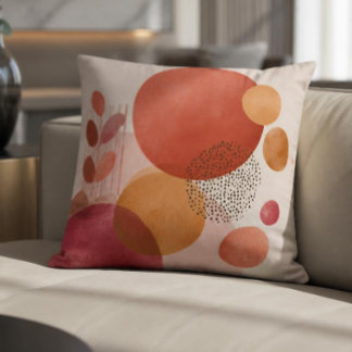 Abstract Boho Circles /Warm Terracotta Cushion