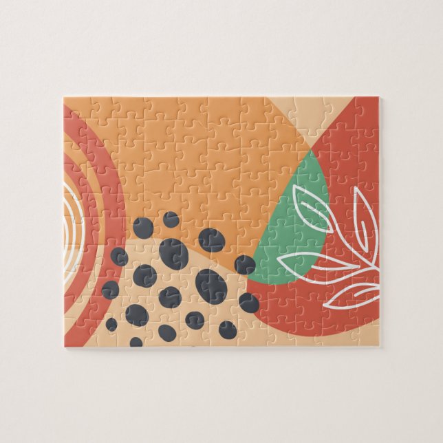 Abstract boho design, organic modern art jigsaw puzzle (Horizontal)