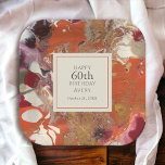 Abstract Boho Fall Colourful 60th Birthday Paper Plate<br><div class="desc">Celebrate an important milestone birthday with this colourful contemporary design in a bold abstract painted texture of orange, gold, red, burgundy, navy and ivory. Sophisticated and bohemian, the colours are a wonderful choice for an artist's or creative person's celebration. A text template is included to personalise the text with your...</div>