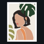 Abstract Boho Female Face Print<br><div class="desc">An abstract female face poster print surrounded by monstera leaves is simple and striking,  it looks great in your living room or bedroom.

© Mini Moi Prints</div>