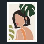 Abstract Boho Female Face Print<br><div class="desc">An abstract female face poster print surrounded by monstera leaves is simple and striking,  it looks great in your living room or bedroom.

© Mini Moi Prints</div>