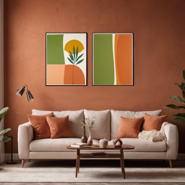 Abstract Boho Forms in Terracotta and Olive (Creator Uploaded)