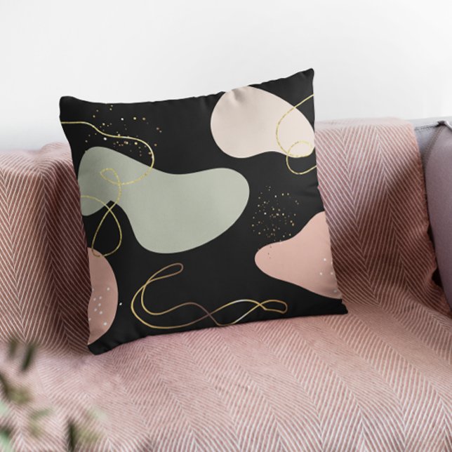 Abstract Boho Geometric Organic Shapes Pattern Cushion (Creator Uploaded)