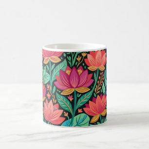 Abstract Boho Lotus Butterflies Coffee Mug
