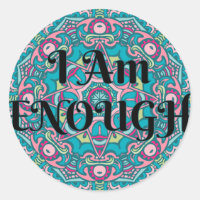 Abstract Boho Mandala I Am Enough Affirmation