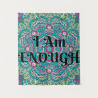 Abstract Boho Mandala I Am Enough Affirmation