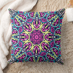 Abstract Boho Mandala Pattern Cushion
