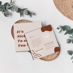 Abstract Boho minimal terracotta script order Square Business Card