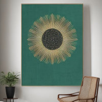 Abstract Boho Minimalist Geometric Sun Wall Art