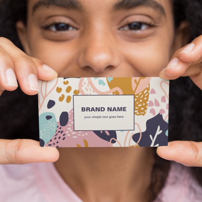 Abstract  Boho Pattern Hand Drawn Retro Colourful  Business Card (Creator Uploaded)
