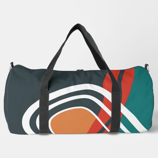 Abstract boho rainbow colourful artwork duffle bag (Front)
