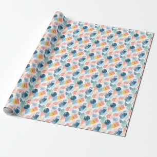 Abstract Boho Rainbow Paint Splotches Wrapping Paper