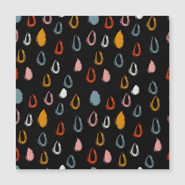 Abstract boho raindrops, tribal doodle. (Front)