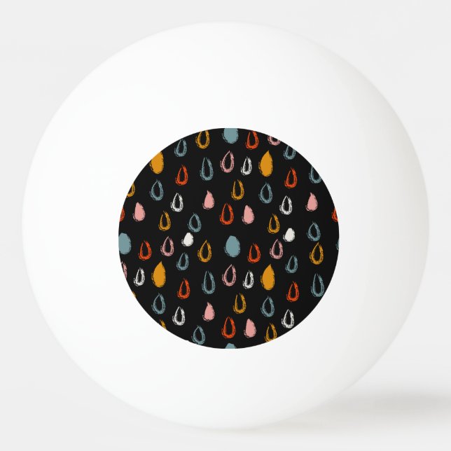 Abstract boho raindrops, tribal doodle. ping pong ball (Front)