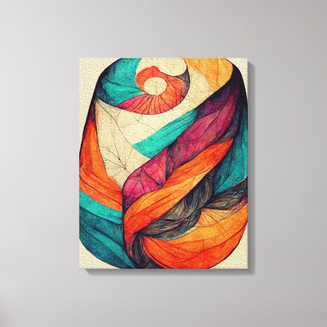 Abstract Boho Shape Painting Canvas Paint Wall Art (Front)