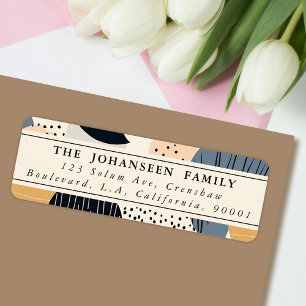 Abstract Boho Shapes Earthy Colors Return Address