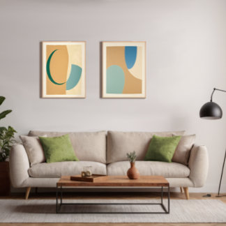 abstract boho soft green forms