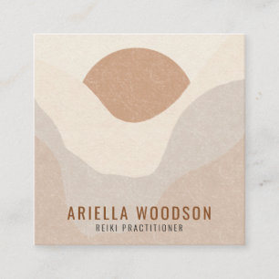 Abstract Boho Terracotta Reiki Practitioner Square Business Card