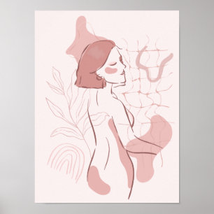 Abstract Boho Woman Illustration Poster