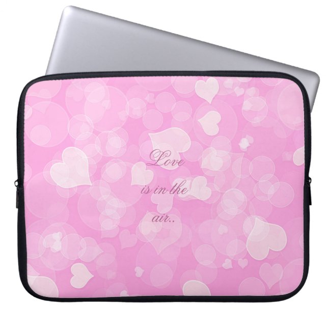 Abstract bokeh pink texture.text. laptop sleeve (Front)
