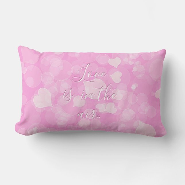 Abstract bokeh pink texture.text. lumbar pillow (Front)