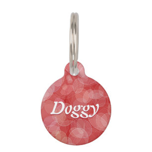 Abstract bokeh red pet tag