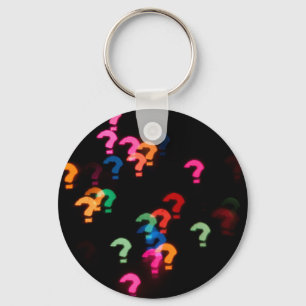 Abstract Bokeh shapes Question marks Key Ring