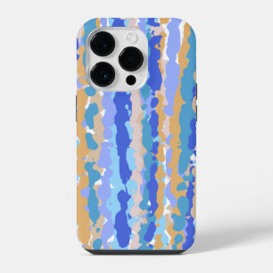Abstract Bold Graphic Blue Teal Orange Caramel iPhone 14 Pro Case