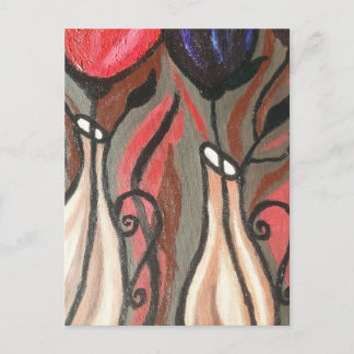 ABSTRACT BOLD TULIPS POSTCARD
