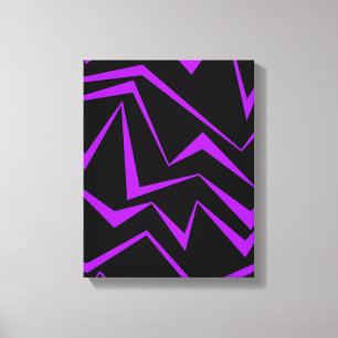Abstract, bold, vibrant geometric zigzag pattern canvas print