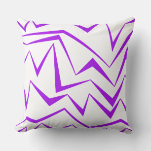 Abstract, bold, vibrant geometric zigzag pattern cushion