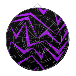 Abstract, bold, vibrant geometric zigzag pattern dartboard