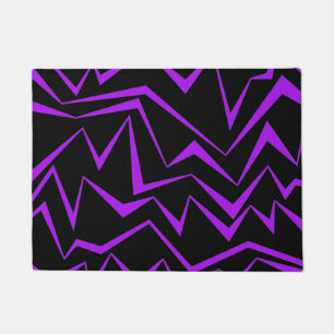 Abstract, bold, vibrant geometric zigzag pattern doormat