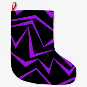Abstract, bold, vibrant geometric zigzag pattern large christmas stocking