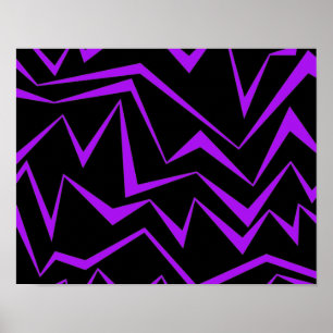 Abstract, bold, vibrant geometric zigzag pattern poster
